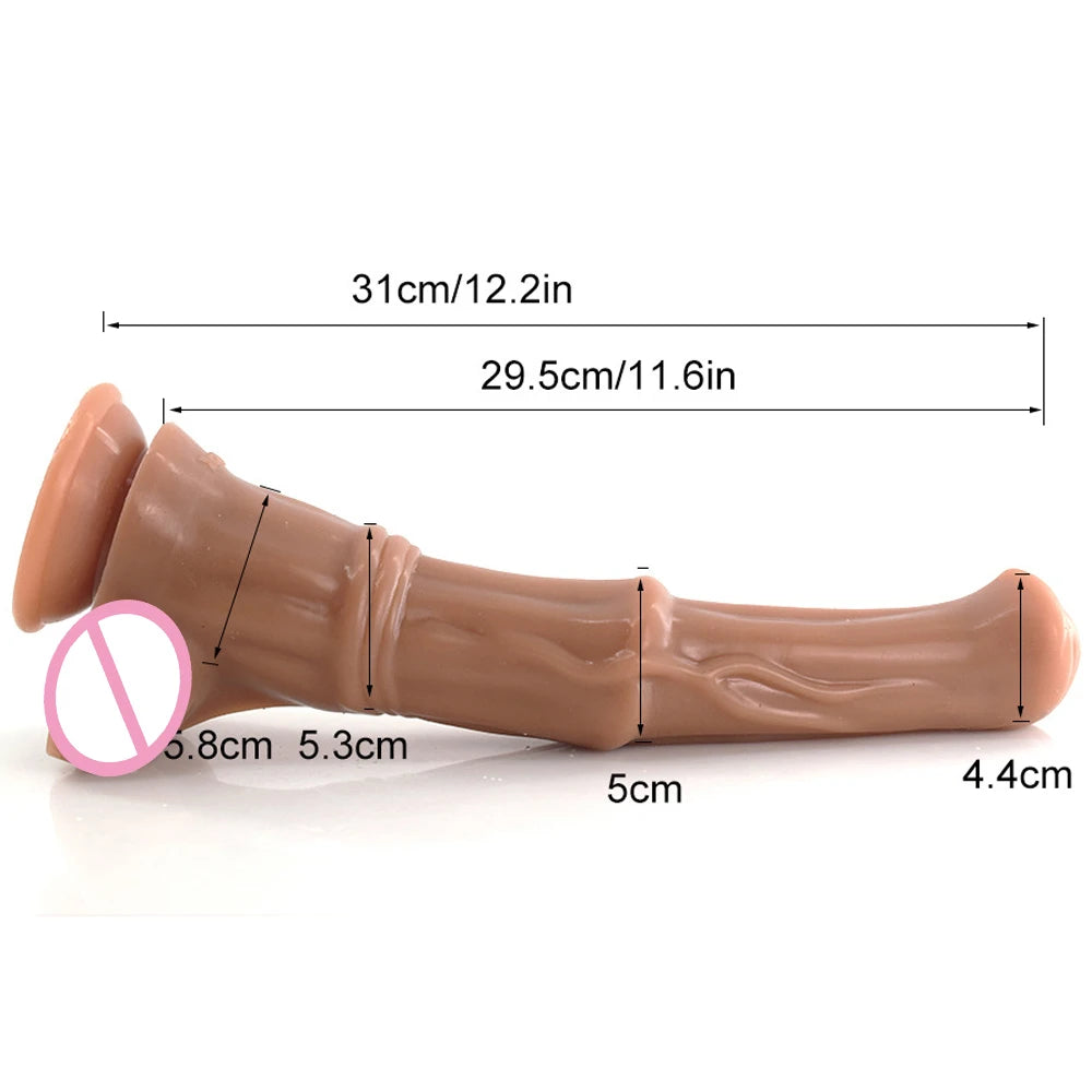 FAAK New 12.2" Gory color Horse Dildo Big Anal Plug Animal penis silicone long Butt plug Sex Toys For Women Lesbian Products