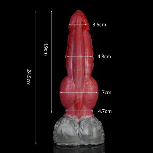 FAAK New Dragon Wolf Dildo With Sucker 7.5cm Large Knot Thick Dog Penis Silicone Anal Plug For Women Men Erotic Sex Toys Shop