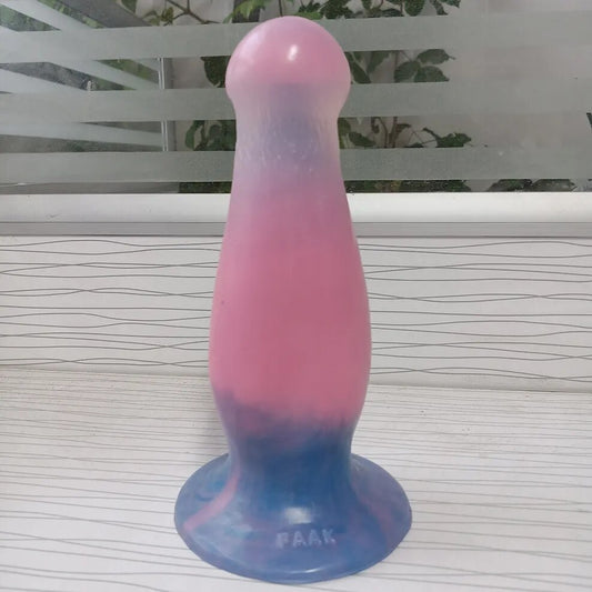 FAAK New Macaron Butt Plug with Sucker Mushroom Design Multi Color Silicone Anal Sex Toys Dildo For Women Man Anus Stimulate