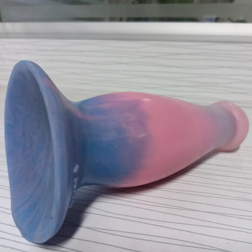 FAAK New Macaron Butt Plug with Sucker Mushroom Design Multi Color Silicone Anal Sex Toys Dildo For Women Man Anus Stimulate