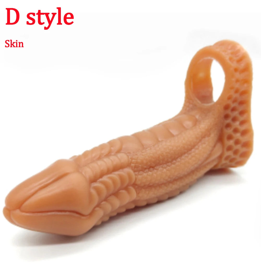 FAAK Penis Sex Toys For Men Silicone Penis Sleeve Simulated Dog Penis Condom Dildo Extender Cock Enlargement Erotic Products