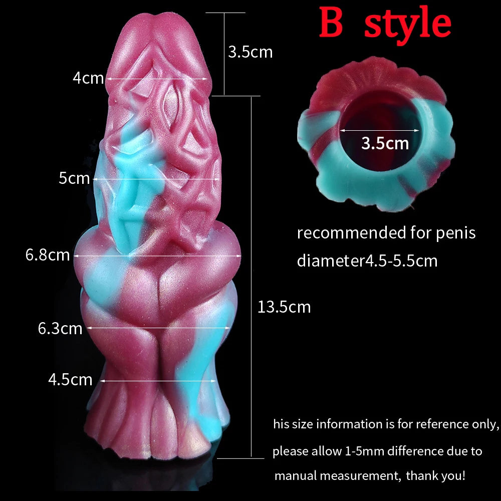 FAAK Penis Sex Toys For Men Silicone Penis Sleeve Simulated Dog Penis Condom Dildo Extender Cock Enlargement Erotic Products