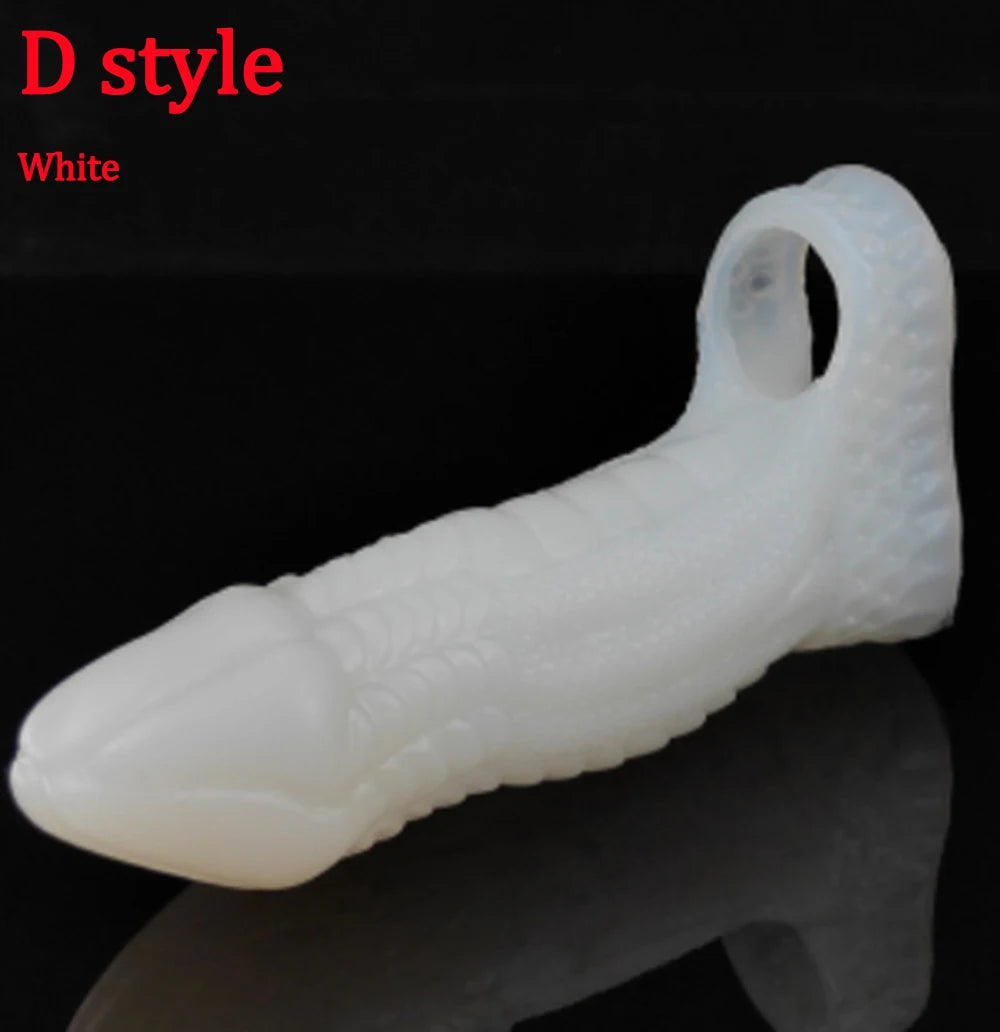 FAAK Penis Sex Toys For Men Silicone Penis Sleeve Simulated Dog Penis Condom Dildo Extender Cock Enlargement Erotic Products