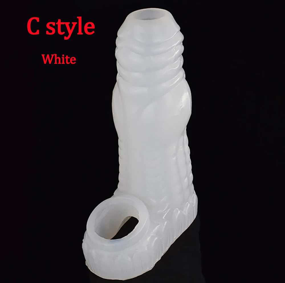 FAAK Penis Sex Toys For Men Silicone Penis Sleeve Simulated Dog Penis Condom Dildo Extender Cock Enlargement Erotic Products