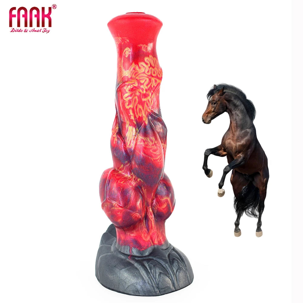 FAAK Real Penis Dildo Female Masturbator Soft Silicone Dog Horse Animal Dildo With Suction Cup Sexetoys For Women Sex Tools Shop