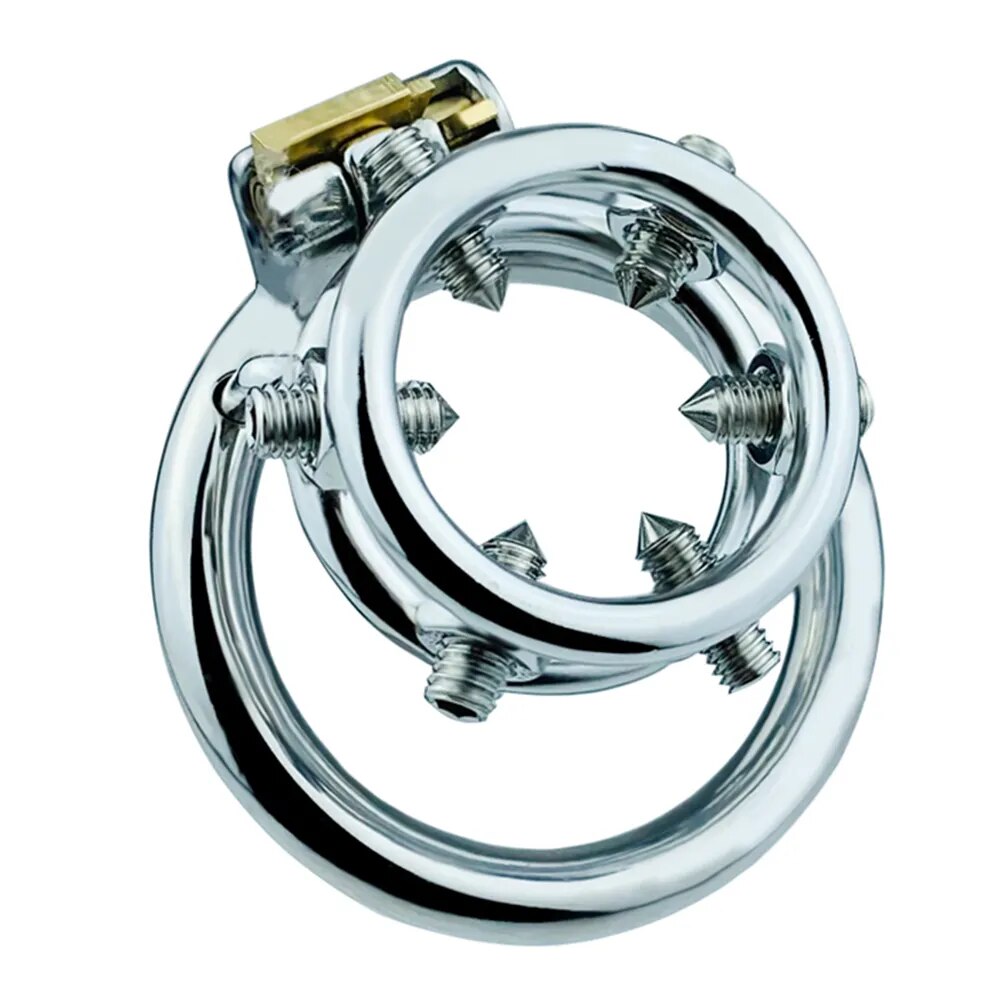 Screw Penis Sleeve Ring Spiked Chastity Device