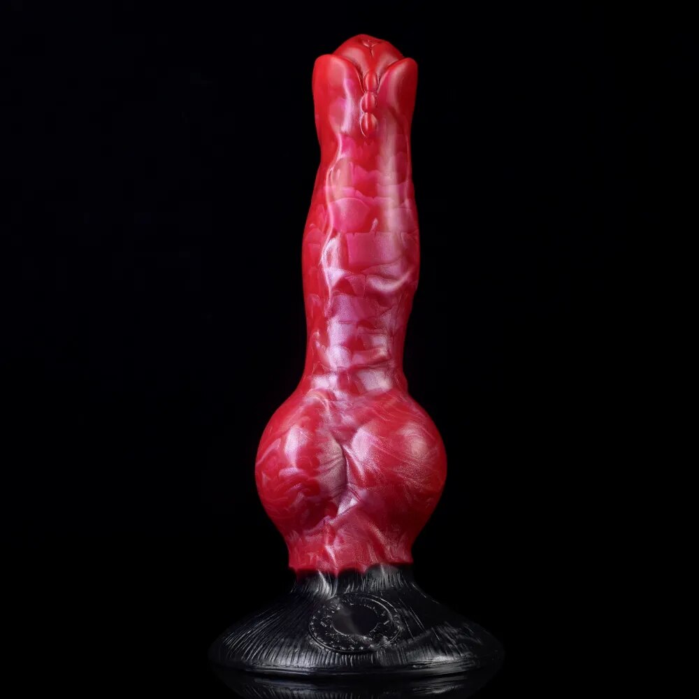 Silicone Fantasy Dog Knot Dildo With Sucker