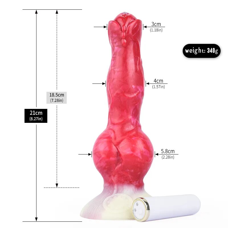 Silicone Fantasy Dog Knot Dildo With Sucker