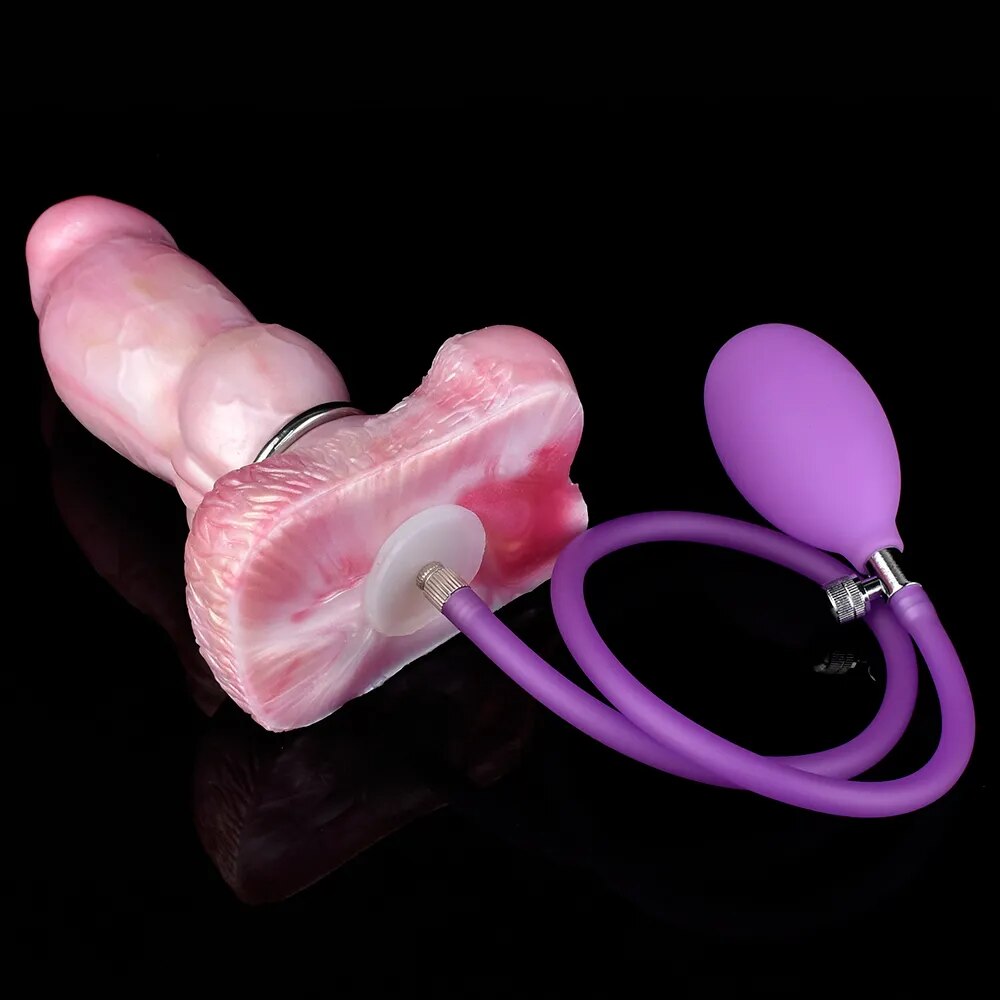 Silicone Inflatable With Sucker Fantasy Knot Dildo