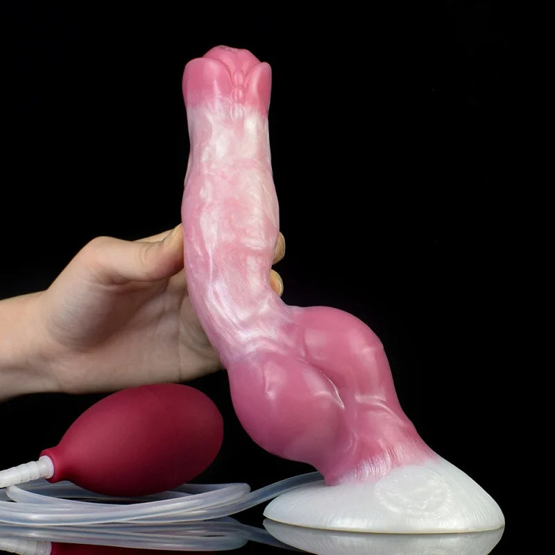 FAAK Soft Silicone Squirting Dog Dildo Sexy Toys Big Cock With Syringe Dildo for Women Anal Plug for Men Women Vagina Massager