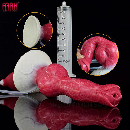 FAAK Squirt Dildo Dog Penis Female Masturbator Butt Plug For Men Adult Goods Dildo With Suction Cup Big Cock Sex Toys For Couple