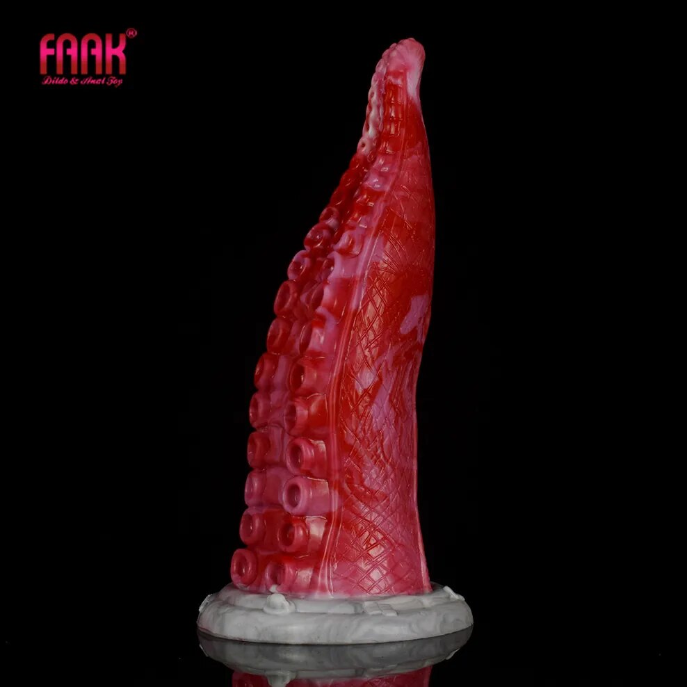 FAAK Thick Anal Plug Deep Sea Tentacles Design Silicone Multi Color Dildos Bumpy Texture G-spot Stimulate Penis With Suction Cup