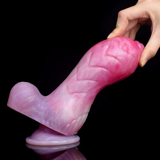 FAAK Thick Silicone Wolf Dildo With Suction Cup Sex Toys for Women Vaginal Color Mixed Large Penis Butt Plug Female Masturbator