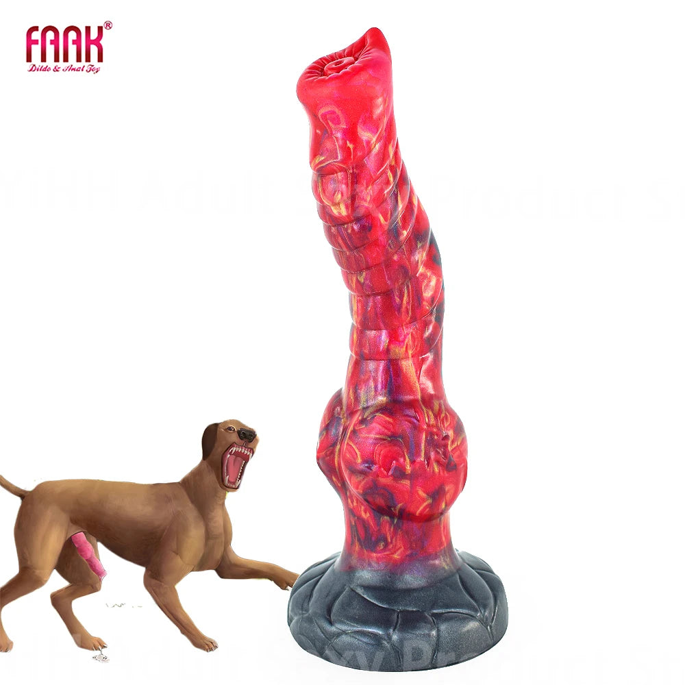 FAAK Various Style Dog Penis Monster Dildo Female Masturbators Silicone Realistic Penis Butt Plug Intimate Toys Big Sex Toy Shop