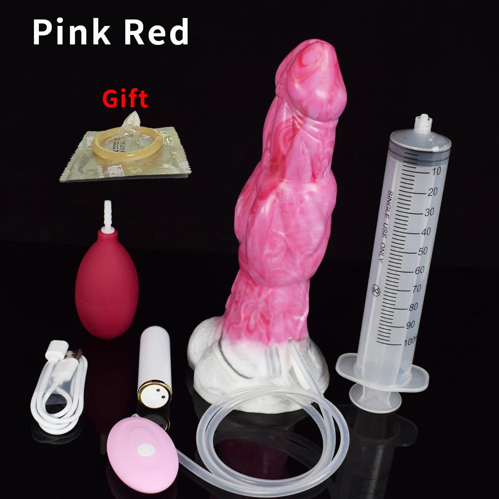 FAAK Vibration Dildos Big Dick With Suction Cup Colored Silicone Luminous Penis With Ejaculation Function Sex Toys for women