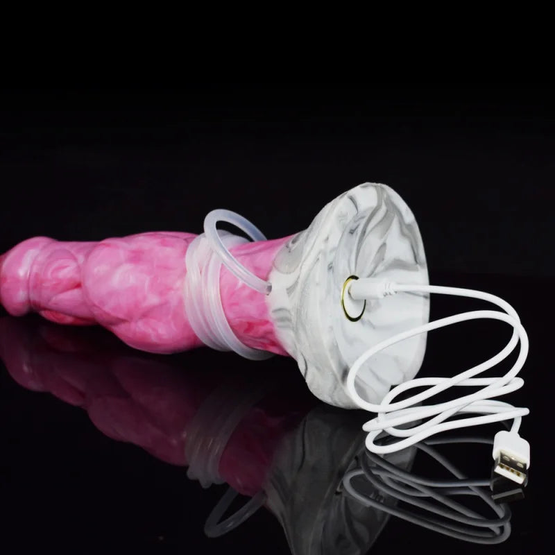 FAAK Vibration Dildos Big Dick With Suction Cup Colored Silicone Luminous Penis With Ejaculation Function Sex Toys for women