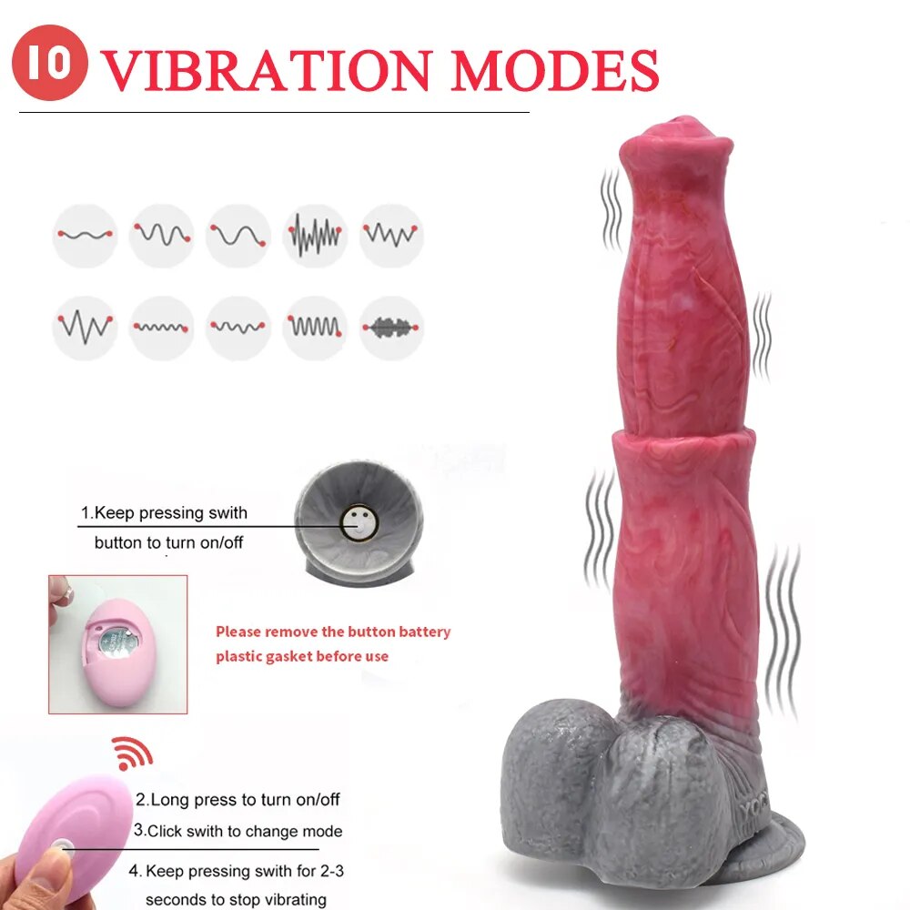 Gory Meat Soft Silicone Vibrating Big Horse Dildo