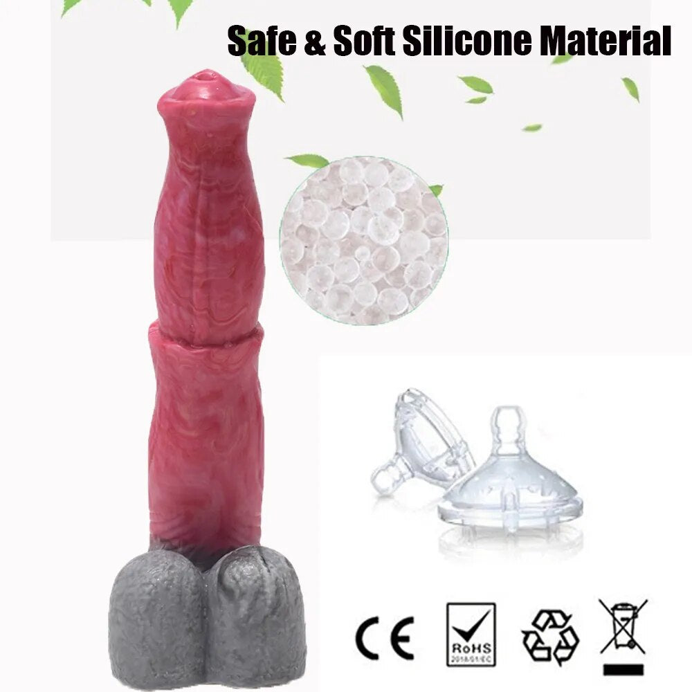 Gory Meat Soft Silicone Vibrating Big Horse Dildo