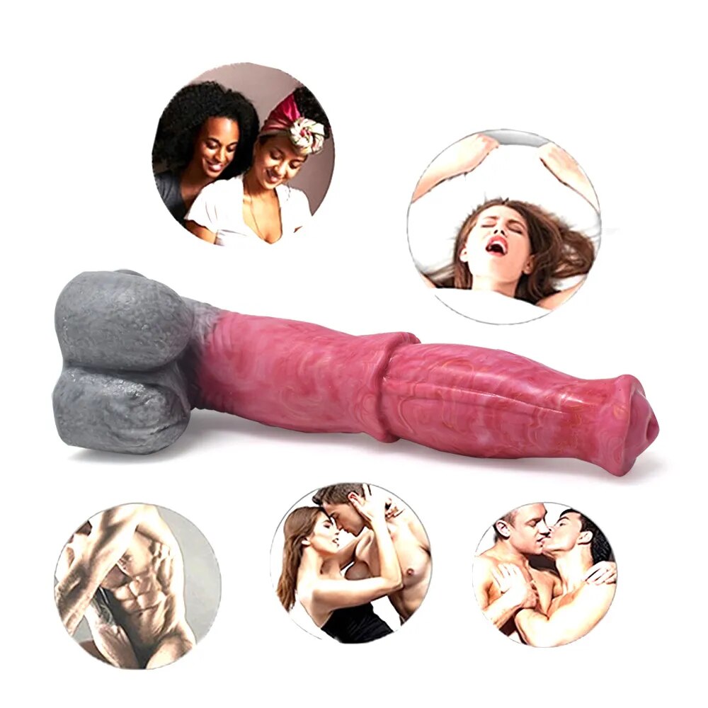 Gory Meat Soft Silicone Vibrating Big Horse Dildo