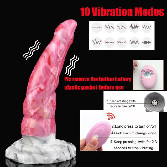 Gory Meat Color Vibrating Curved Dildo