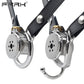 FRRK Harness PU Chastity Belt with Inverted Plug Cylinder Stainless Steel Cock Cage for Couple CBT Game Play Sissy Penis Rings