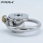 FRRK Harness PU Chastity Belt with Inverted Plug Cylinder Stainless Steel Cock Cage for Couple CBT Game Play Sissy Penis Rings