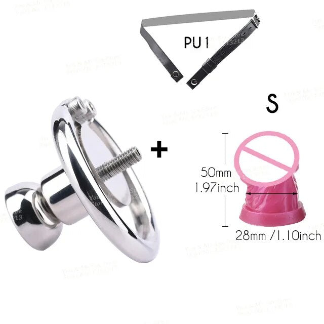 FRRK Inverted Urethral Chastity Cage Device with Small Penis Dildo Head for Couple BDSM Play Sissy Penis Rings Intimate Products