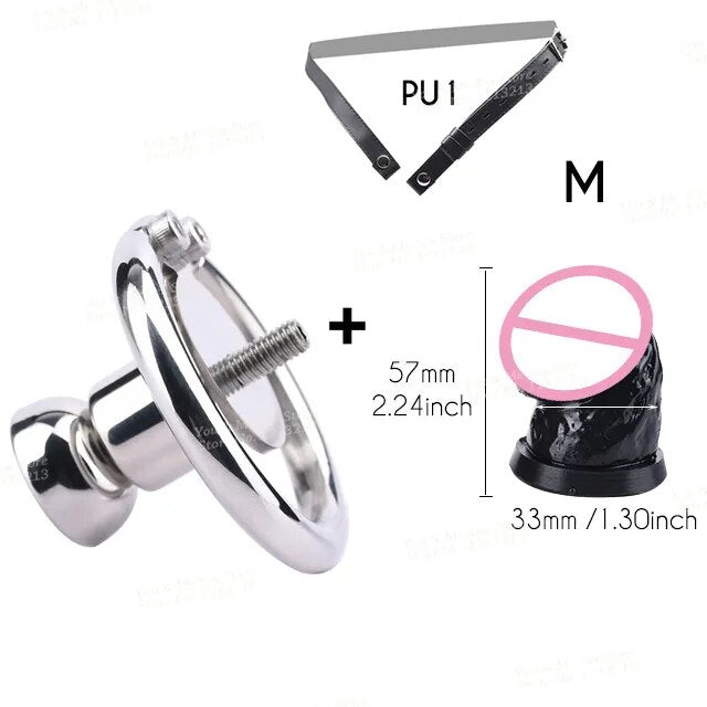 FRRK Inverted Urethral Chastity Cage Device with Small Penis Dildo Head for Couple BDSM Play Sissy Penis Rings Intimate Products