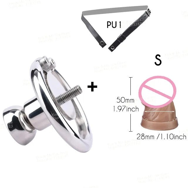 FRRK Inverted Urethral Chastity Cage Device with Small Penis Dildo Head for Couple BDSM Play Sissy Penis Rings Intimate Products