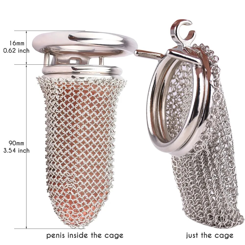 Metal Ventilate Hollow Mesh Chastity Cage