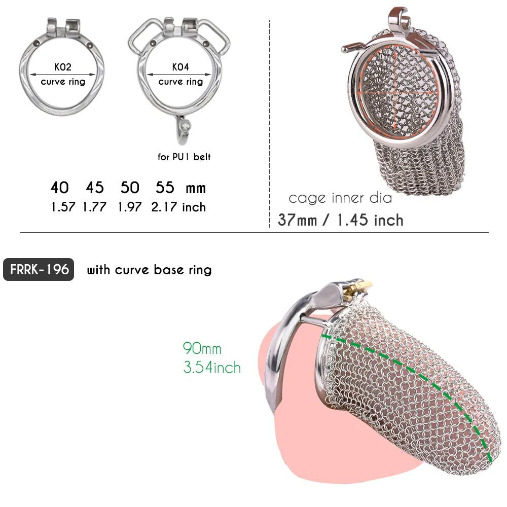 Metal Ventilate Hollow Mesh Chastity Cage