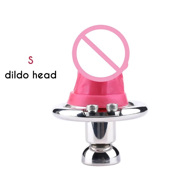 FRRK Silicone Dildo Head for FRRK 401 402 403 404 405 Inverted Urethral Metal Chastity Cage Deivce Only Sissy Pink Skin Black Pe