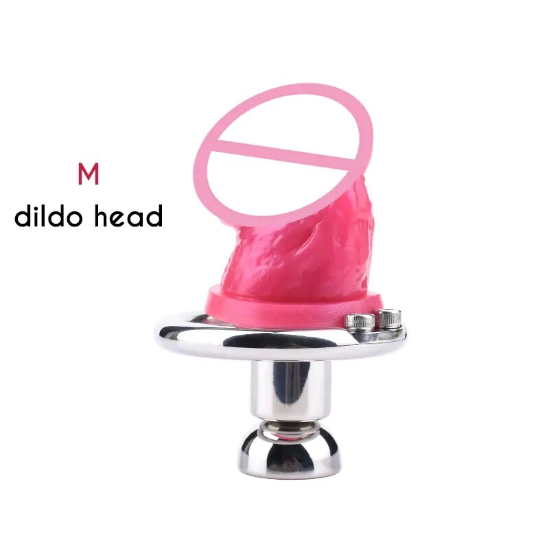 FRRK Silicone Dildo Head for FRRK 401 402 403 404 405 Inverted Urethral Metal Chastity Cage Deivce Only Sissy Pink Skin Black Pe