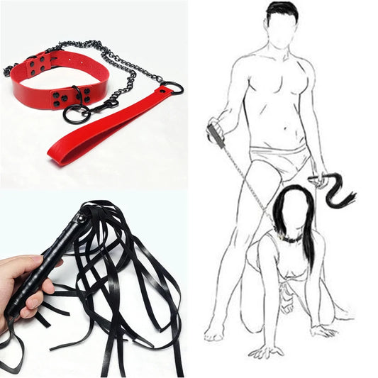 Fashion Sexy Rivet Women Man Dark Black Punk Gothic Alternative PU Leather Traction Rope Chain Bondage Necklace Jewelry