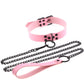 Fashion Sexy Rivet Women Man Dark Black Punk Gothic Alternative PU Leather Traction Rope Chain Bondage Necklace Jewelry