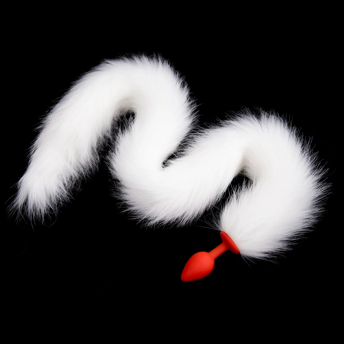 Faux Fur Fox Bunny Cat Tail Pink Red Insert Stopper Silicone Plug BDSM 85/45cm Unisex Romance Cat Girls Long/Small Tails Sex Toy