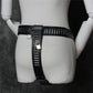 Faux Leather Chastity Pants Sexy Underwear Panties Chastity Belt Padlock Bdsm Bondage Harness Adjustable Ladies Sex Toys Clothes