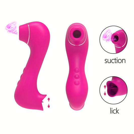 Female Masturbator Vibrators Dual Sucking Licking Sex Toy Suction Clitoral Stimulator Clitoral Stimulation Sucking Sex Machine