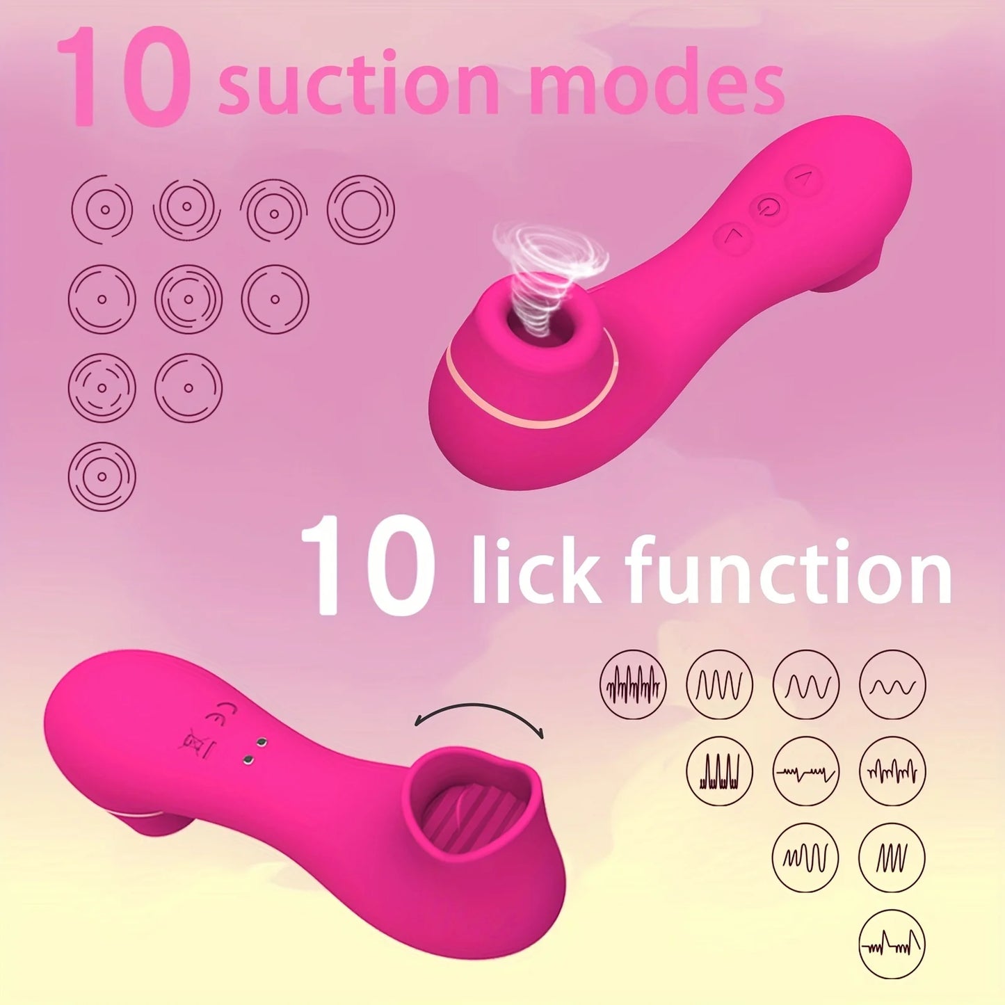 Female Masturbator Vibrators Dual Sucking Licking Sex Toy Suction Clitoral Stimulator Clitoral Stimulation Sucking Sex Machine