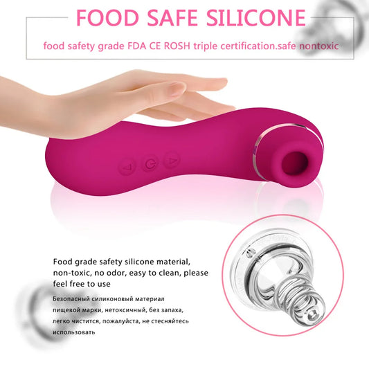 Female Masturbator Vibrators Dual Sucking Licking Sex Toy Suction Clitoral Stimulator Clitoral Stimulation Sucking Sex Machine