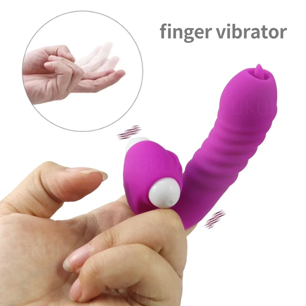 Finger Cover Vibrator Tongue Licking Massager Sex Toys for Women G Spot Orgasm Clitoris Stimulate Couple Flirting Masturbator