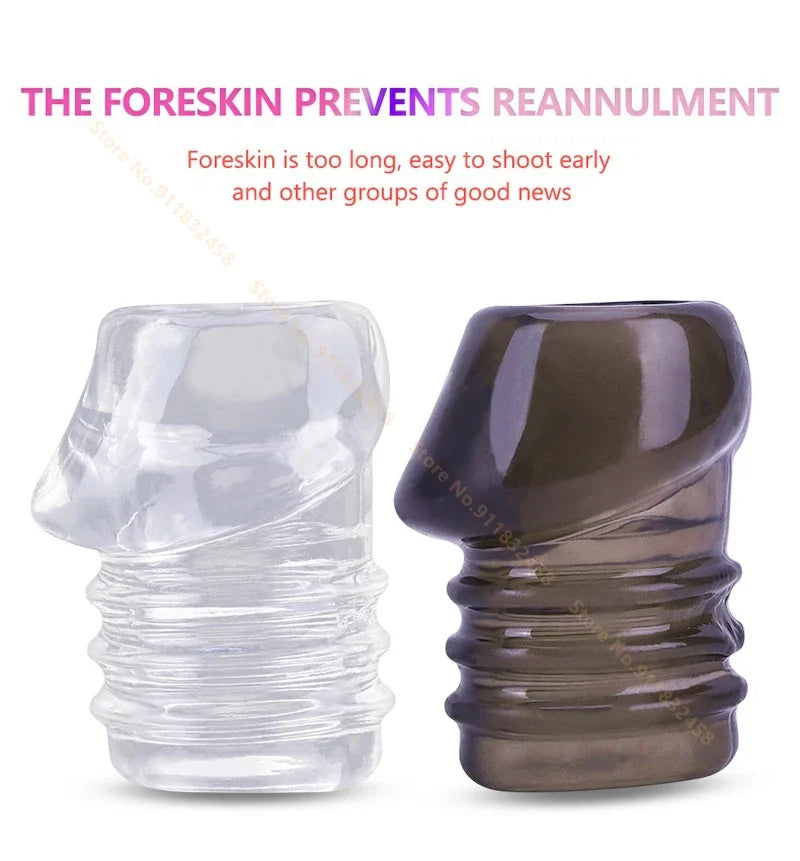 Foreskin Correction Cock Ring Penis Time Delay Erection Enhance Sleeve Sex Toys For Men