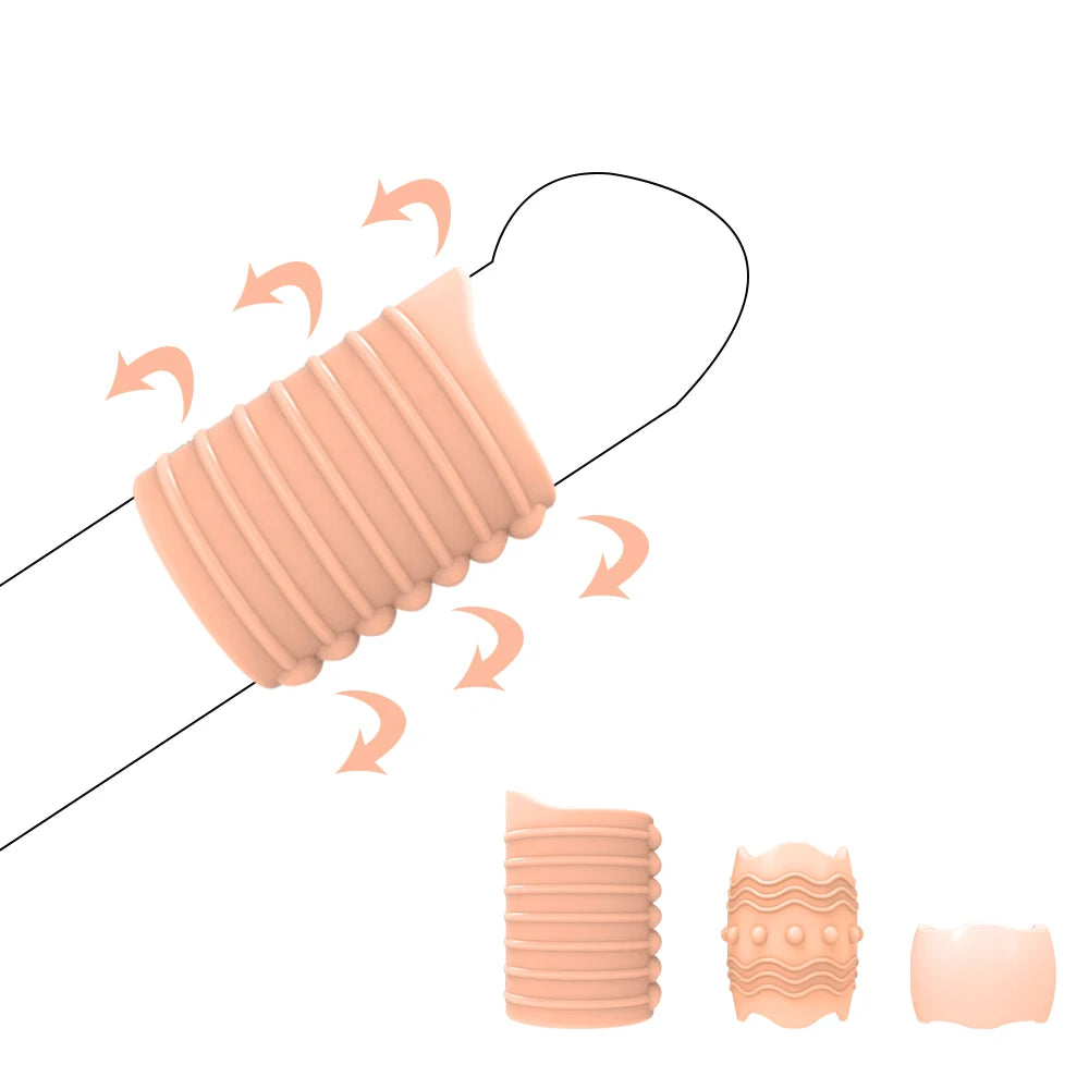 Foreskin Correction Screw Shape Thress Sizes Penis Ring Sex Toys For Men Erection Penis Sleeve Delay Ejaculation