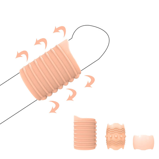Foreskin Correction Screw Shape Thress Sizes Penis Ring Sex Toys For Men Erection Penis Sleeve Delay Ejaculation