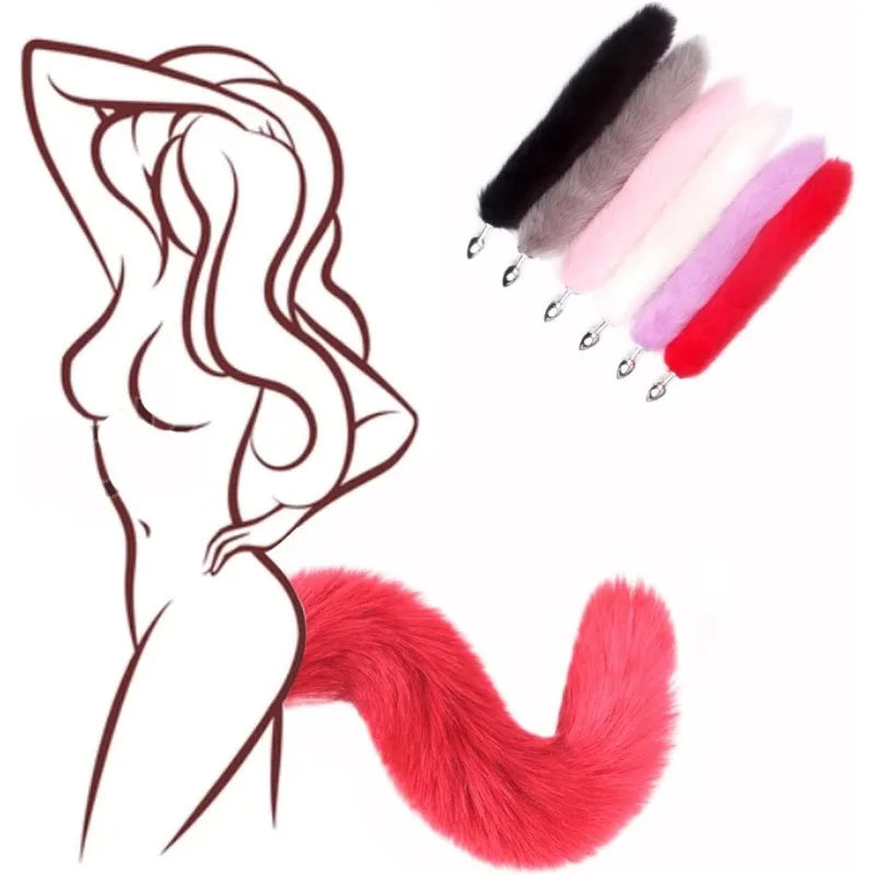 Fox Tail Anal Plug Tail Dildo Accessory Sex Toys for Women Prostate Massager Butt Plug Fox Tail Role Play for Couple Cosplay