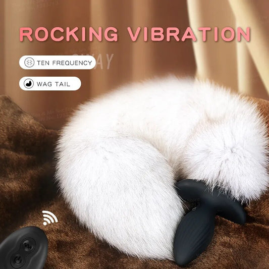 Fox Tail Vibrator Female Butt Plug