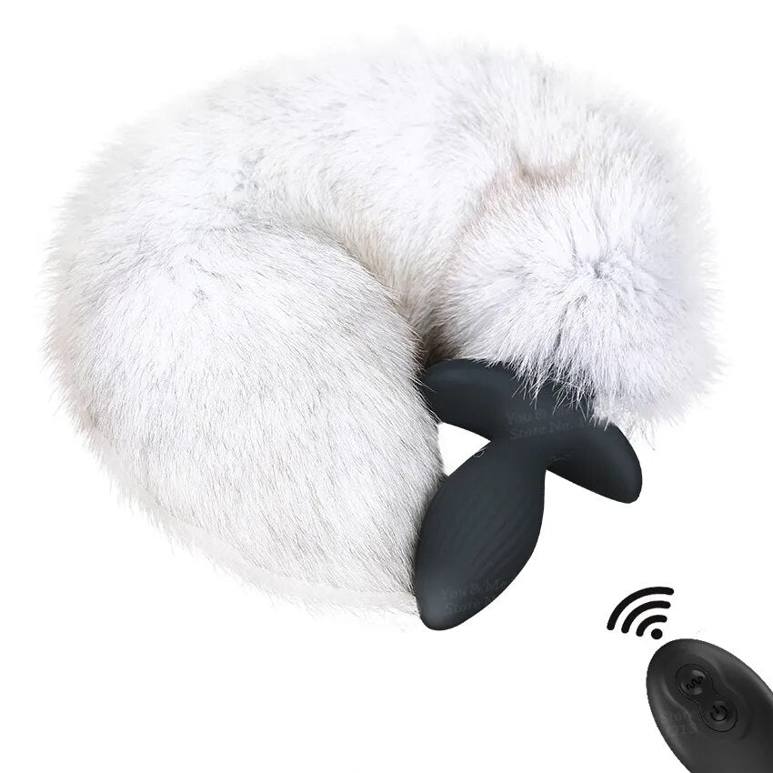 Fox Tail Vibrator Female Butt Plug