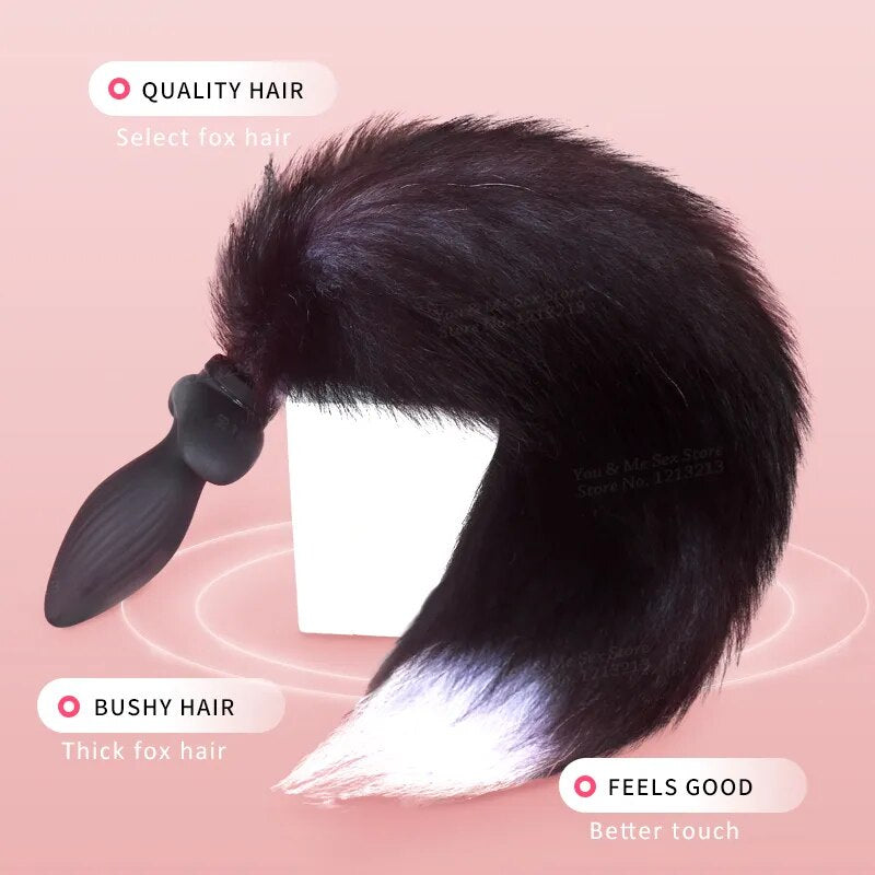 Fox Tail Vibrator Female Butt Plug