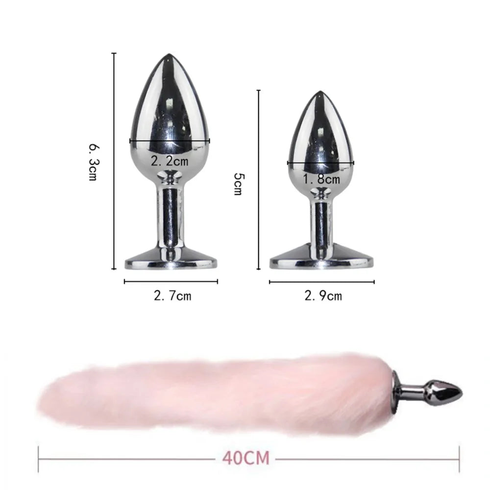 Fox Tail Sexy Toys Anal Plug Role-playing Adult Game Couple Training Rabbit Tail Butt Plug  Anal Adult Toys for Couple Women Gay