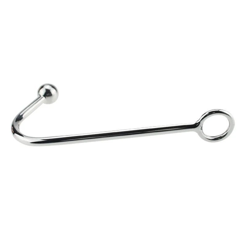 Free Shipping Metal Stainless Steel Anal Hook With Ball Bead Butt Plug Steel BDSM Prostate Massager Sex Toy For Man Woman